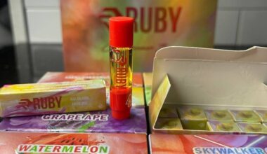 Ruby Glass 1g THC Vape Cartridge with Glass Chamber and Ceramic Coil